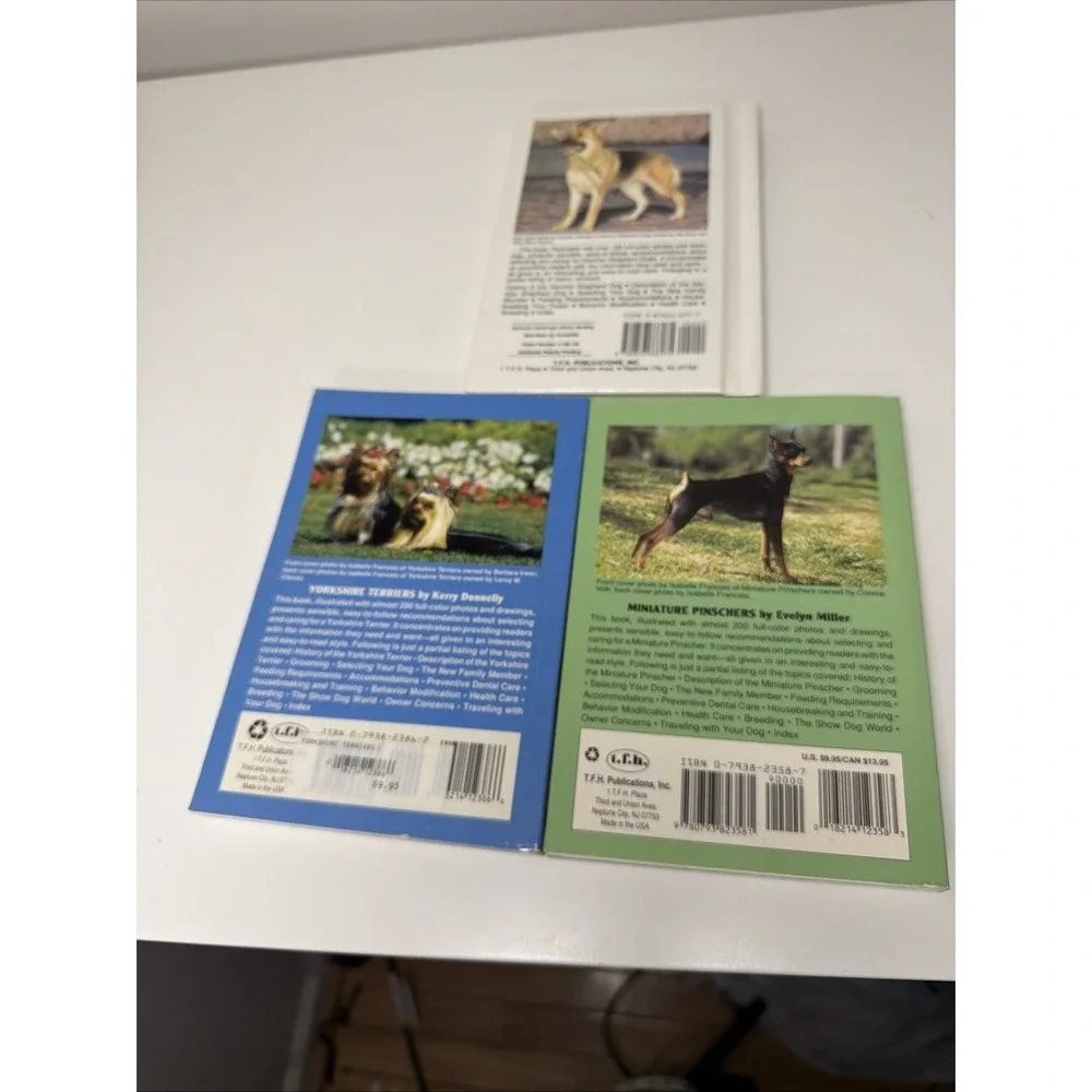 Set Of 3 Vintage Dog Info Books Yorkshire T,‎ Mini Pin, German Kerry Donnelly